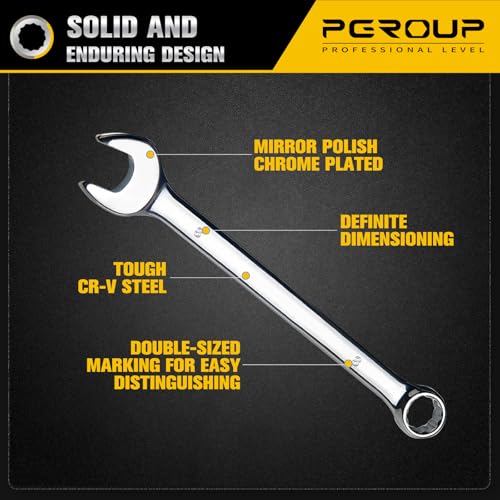 8mm Metric Combination Wrench, CR-V Steel with Mirror Polish, 12-Point Design, 15-Degree Offset, Perfect for Auto Repair, Household, Car & Truck Emergency - size: 8mm