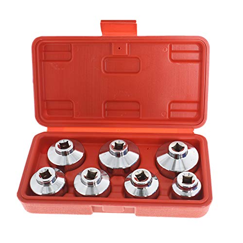 labwork 7 Pieces 3/8 Oil Filter Cap Wrench Socket Set Tool Kit 24mm to 38mm Replacement for BMW Mercedes