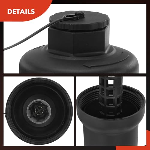 A-Premium Oil Filter Housing Cap Assembly | Compatible with Volkswagen Jetta 2006-2008, Passat, Golf, Golf R, Eos, GTI & Audi A4, A3, TT, A4/A3/TT Quattro, 2.0L