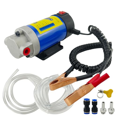 100W Electric Oil Diesel Fluid Transfer Pump with Tubes Oil Extractor Pump Gear Pump for Car/Marine/RV/Boat/Motorcycle
