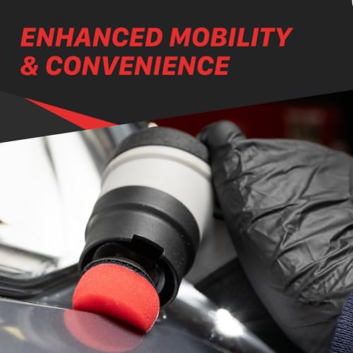 Maxshine Professional Mini Cordless Polisher (M0312 V2) Kit - Portable, Lightweight (1.93 lbs), 6-Speed DA/Rotary Polisher for Auto Detailing, Scratch & Swirl Repair, Paint Protection, Gloss & Shine