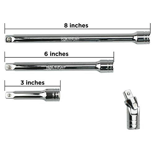 K501 3/8-Inch Drive Long Handle Ratchet & Breaker Bar Set, 6-Piece