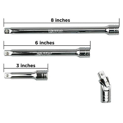 K501 3/8-Inch Drive Long Handle Ratchet & Breaker Bar Set, 6-Piece