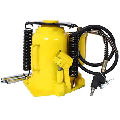 Pneumatic Air Hydraulic Bottle Jack, 32 Ton/64,000 LBS All Welded Bottle Jack, 10.4-16.3 inch Lifting Range, with Manual Hand Pump & Handle,Heavy Duty Auto Truck Travel Trailer Repair Lift - color: Blue, size: 32Ton