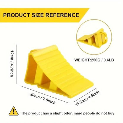 Heavy Duty Wheel ChockS - Durable, Non-Slip, Solid Rubber Wheel Chocks for Boat Trailers, RV, Truck, Camper - Perfect on All Surfaces and in All Weather