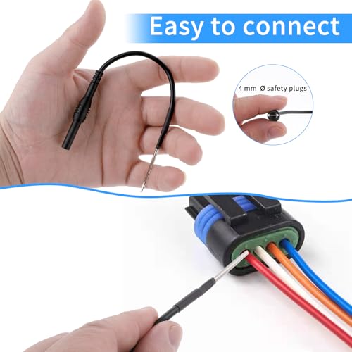 2 Pack Back Probe Kit, Flexible Spoon Back Probes Automotive Bendable Multimeter Test Pins Compatible with 4 mm Banana Plugs Accessories for Car Electrical Diagnostics, Multimeter Testing