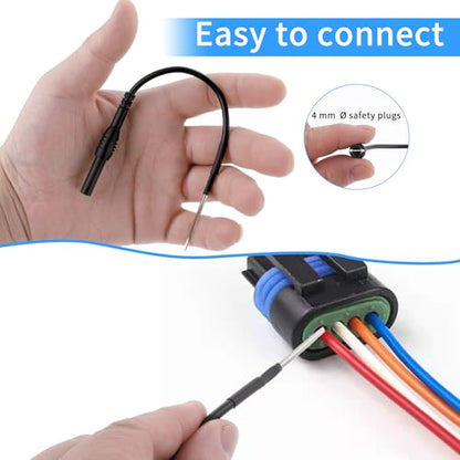 2 Pack Back Probe Kit, Flexible Spoon Back Probes Automotive Bendable Multimeter Test Pins Compatible with 4 mm Banana Plugs Accessories for Car Electrical Diagnostics, Multimeter Testing