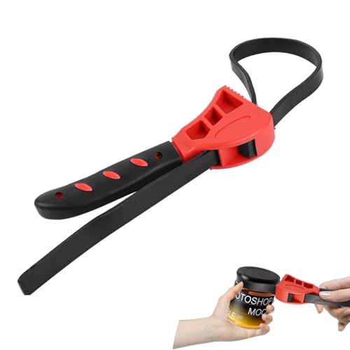 wuyaoyao Strap Wrench Plumbing, Adjustable Rubber Strap Wrench, 18.9 Inch Oil Filters Straps Wrenches, Automotive Belt Wrenches for Water Filter, Plumbing, Sink, Faucet (Red, Small) - color: Red, size: Small