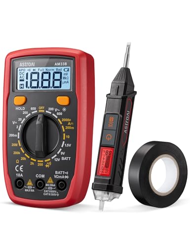 AstroAI Electrical Test Kit ETK1, Digital Multimeter, Non-Contact Voltage Tester & Screwdriver, Electrical Tape, an Ideal Set for Electricians, DIYers, Handymen - color: Multicolored-Test Kit