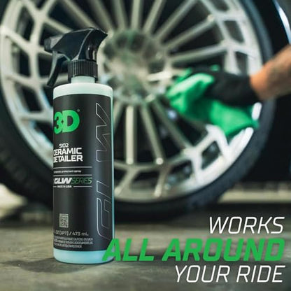 3D SiO2 Ceramic Detailer 1 Gallon – Quick Detailer with Advanced SiO2 Polymers – Hydrophobic Protection, UV Defense, High Gloss Finish, Ceramic Coating Booster – Professional Car Care – Made in USA - size: 128 Fl Oz (Pack of 1)