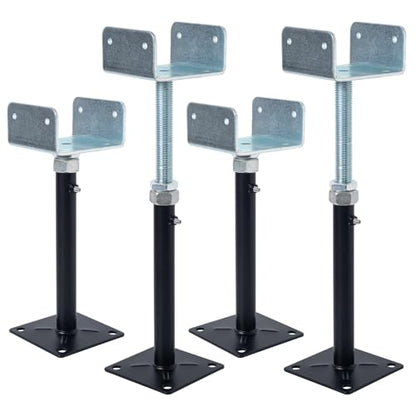 4 Pack U-Shaped Floor Jack for 4x2, 4x4, 4x6 Joists - Adjustable Steel Telepost with U-Head, Mini Screw Jack, Post Jack.9-13 Inch Adjustment Range. - size: 9-13