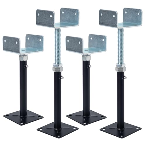 4 Pack U-Shaped Floor Jack for 4x2, 4x4, 4x6 Joists - Adjustable Steel Telepost with U-Head, Mini Screw Jack, Post Jack.9-13 Inch Adjustment Range. - size: 9-13