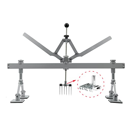 870mm Four-Legged Car Dent Pull Lever Bar Kit 6 Claw Hook Puller Rings Aluminum Auto Body (Silvery) - color: Silvery
