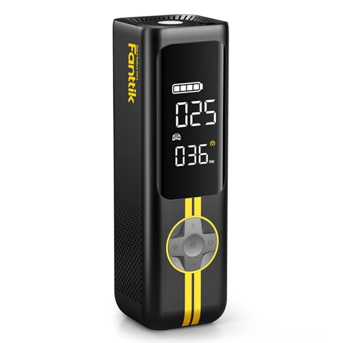 Fanttik X8 APEX Tire Inflator Portable Air Compressor, 1 Min Fast Inflation | 150PSI Cordless Tire Inflator with LED Dual Screen, Handed Inflator for MPV, Car, Bike, Motorcycle, Up to 26.3″ Tires - color: Yellow