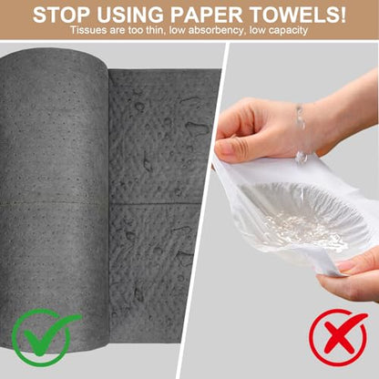 150' L x 30" W Absorbent Mat Roll, Heavyweight Oil and Watter Pads Absorbs | up to 40.2 Gallons, Polypropylene Meltblown Maintenance Absorbent Bonded Roll, for Protecting Home Garage Basement - size: 30in*150ft