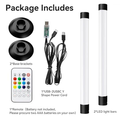 NBBUFF Led Light Bar with Music SynC Color Changing, Led Bar with App & Remote Control, RGB+IC & W Smart RGB Light Bar, USB Powered Led Lights, Dynamic PC Room Monitor Backlight Gaming, 2 Pack - size: 13 inches