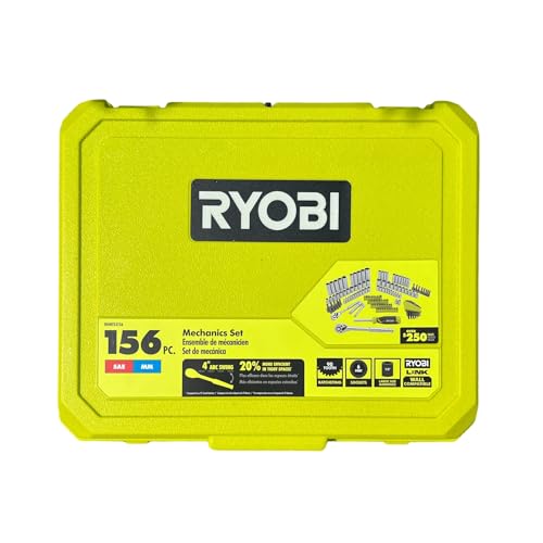 RYOBI 156 PC Mechanics Set Socket Set SAE & Metric LINK Compatible | RHMTS4156