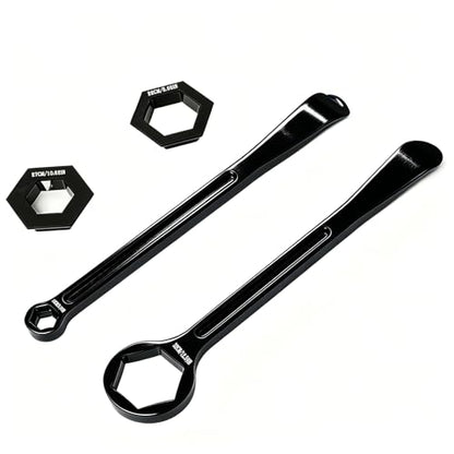 Motorcycle Tire Spoons,10/13/22/27/32(0.39''/0.51''/0.87''/1.06''/1.26'')Tire Iron Lever Tool Spoon Wrench Set Motorcycle Tire Change Kit Compatible with Pit/Dirt/MX Motorcycles XC SX(Black) - color: Black