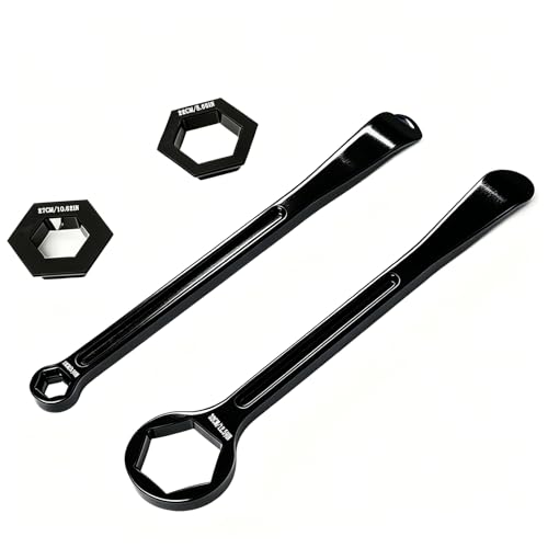 Motorcycle Tire Spoons,10/13/22/27/32(0.39''/0.51''/0.87''/1.06''/1.26'')Tire Iron Lever Tool Spoon Wrench Set Motorcycle Tire Change Kit Compatible with Pit/Dirt/MX Motorcycles XC SX(Black) - color: Black