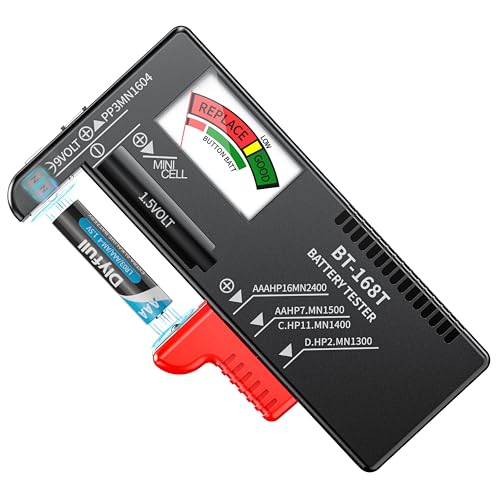 Dlyfull Battery Tester, Universal Battery Testers Small Battery Checker for AAA AA C D 9V 1.5V Button Cell Household Batteries (Magnetic Version)