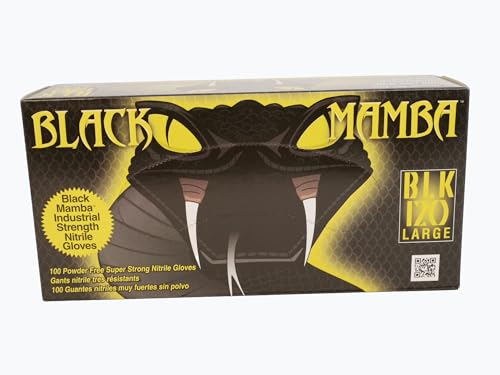 Black Mamba Super Strong Nitrile 100 Glove BOX (LARGE) - size: Large