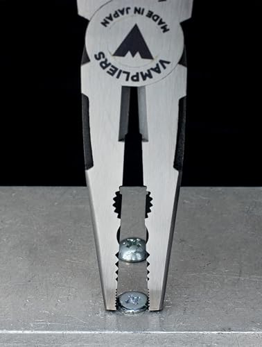 VAMPLIERS CAIMAN 7.5" Stripped Screw Extractor Needle Nose Pliers. Made in Japan. Multipurpose Long Nose Screw Removal Plier with Wire Cutter & Crimper - style: NEW 7.5" Long Nose Plier