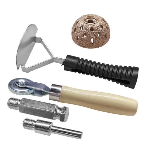 Car Tire Repair Patch Tool Kit, 42 mm Tungsten Steel Buffing Wheel with Tire Patch Roller Scraping Cutter, Auto Wheel Grinding Polishing Accessories Repair Tools, Tires Buffer Tool for Car Truck Motor - size: 42MM
