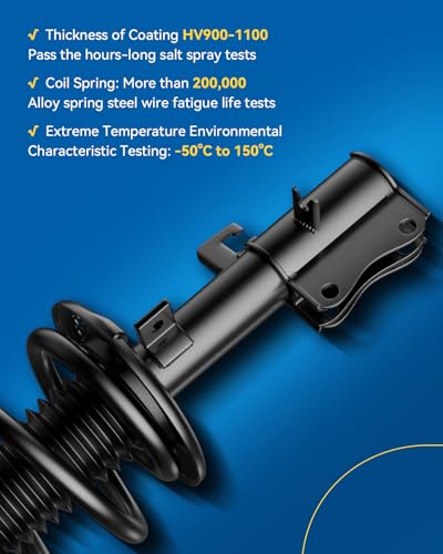 PHILTOP Rear Struts Fit for Camry 1997 1998 1999 2000 2001, Solara 1999 2000 2001 2002 2003, 171681 171680 Shock Absorbers 2 PCS Struts with Coil Spring Assemblies - size: 1999-2003 Toyota Solara
