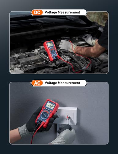 AstroAI Multimeter Tester, TRMS 4000 Counts Volt Meter Auto-Ranging Ohmmeter Digital 1.5v/9v/12v Battery Voltage Tester Measure Voltage Current Resistance Diodes Continuity Capacitance with NCV - style: Auto-Ranging