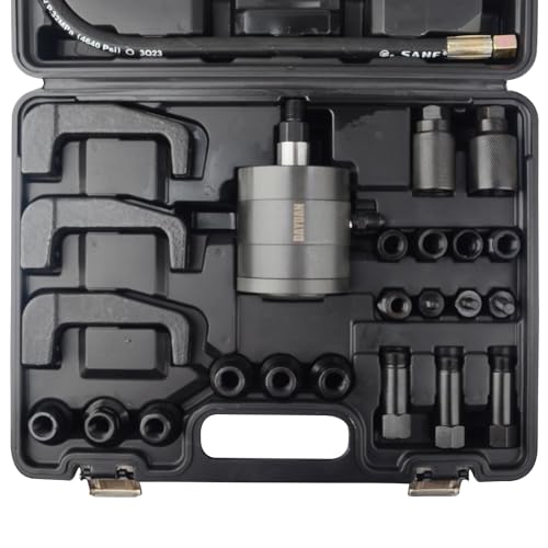 DAYUAN 24Pcs Pneumatic Diesel Injector Puller, Injector Puller Tool Kit | Air Vibration Injector Removal Tool, Seized Injector Removal, Compatible With Bosch Delphi Siemens Injectors, 20-30Nm Torque