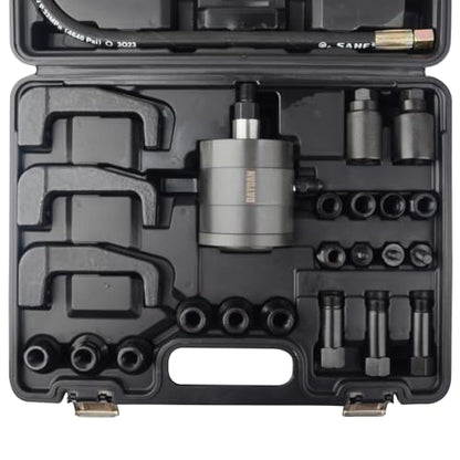 DAYUAN 24Pcs Pneumatic Diesel Injector Puller, Injector Puller Tool Kit | Air Vibration Injector Removal Tool, Seized Injector Removal, Compatible With Bosch Delphi Siemens Injectors, 20-30Nm Torque