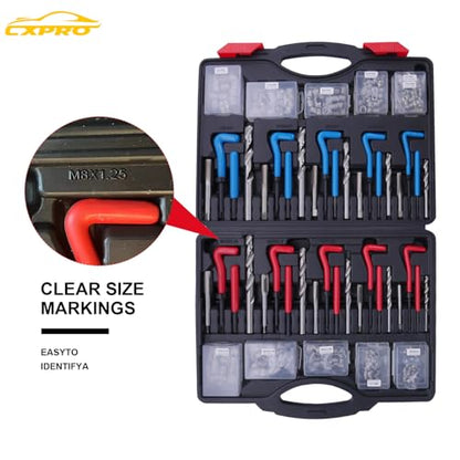314Pcs Thread Repair Kit, Metric Helicoil Repair Kit with HSS Drill Bits Inserts Taps Break Off Tools: M5 M6 M8 M10 M12, SAE Helicoil Kit: 1/4" 5/16" 3/8" 7/16" 1/2"