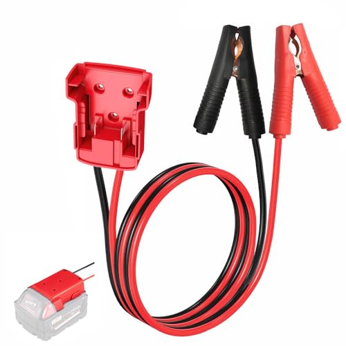 GRZWAYS Jumper Cables with Adapter Compatible with Mil.Waukee M18 18V Battery Jumper Starter, Automotive Booster Cables 2ft 8AWG Cable Power Tool Line, Silicone Wire Temperature Resistance 392℉ - size: 2FT