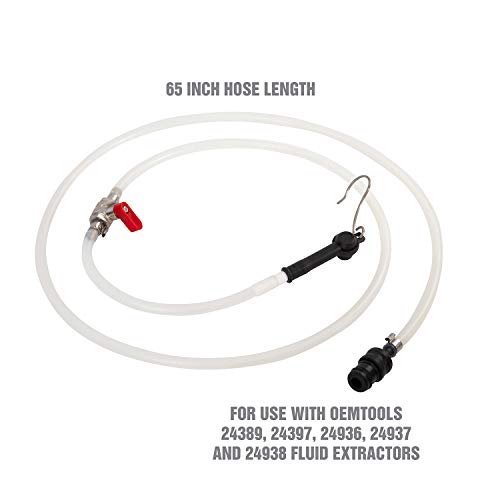 OEMTOOLS 24446 Brake Bleeder Adapter Hose 65-inch, Converts Fluid Evacuator to Vacuum Brake Bleeder, Universal Adapter for Brake Line Flushing and Hydraulic Clutch Bleeding
