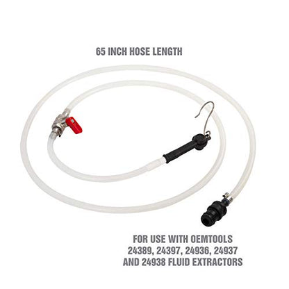 OEMTOOLS 24446 Brake Bleeder Adapter Hose 65-inch, Converts Fluid Evacuator to Vacuum Brake Bleeder, Universal Adapter for Brake Line Flushing and Hydraulic Clutch Bleeding
