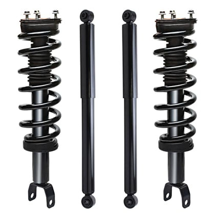 Detroit Axle - 4WD Suspension Kit for 09-10 Dodge Ram 1500, 11-18 Ram 1500, | Front Struts & Coil Spring Rear Shock Absorbers 2009 2010 2011 2012 2013 2014 2015 2016 2017 2018 Replacement - 4pc Set - size: 4AQ47498/ strut shock kit