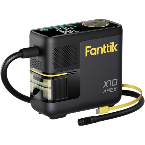 Fanttik X10 APEX Heavy Duty Tire Inflator Portable Air Compressor | 150 PSI 35s Fast Inflation Cordless Air Compressor with Digital Pressure Gauge, Handed Inflator Pickup, MPV, SUV, Motorcycles