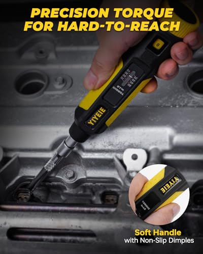 24Pcs Torque Screwdriver, 10-80 In-lbs, Inch Pound Torque Wrench Screwdriver Set for Maintenance, with S2 Steel Bits, Sockets & Case -1/4" Drive Fat Wrench Screwdriver for Bike Repairing, Mounting - size: 24PCS, style: Square