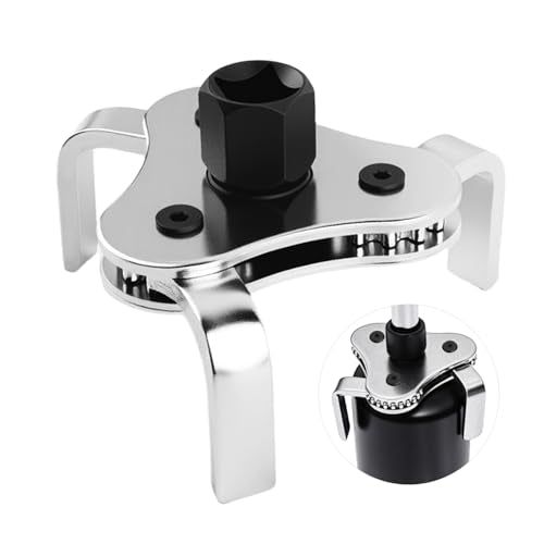 Bi-Adjustable Oil Filter Wrenches,3 Jaw Oil Filter Removal Tool for 2-1/2 to 4.5 Inch Diameter Filters,High Hardness Oils Filters Tool for Use with 1/2 & 3/8 Inch Wrenches