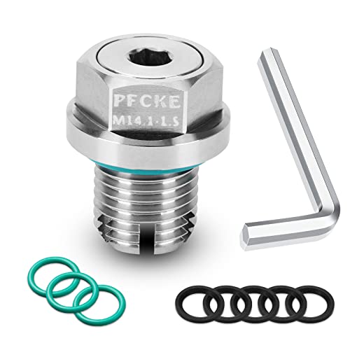 M14.1-1.5x 15mm Oil Drain Plug Oversize Piggyback, Stainless Steel Self Tapping Oil Pan Thread Repair Kit with O-Ring,and Hexagonal Wrench - color: Repair Plug, size: M14.1-1.5x15