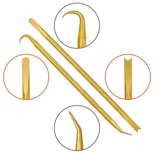 2 Picks Brass Pick Kit, O-Ring and Seal Installation and Extraction Tools with 4 Tip Styles for Scuba Diving, Automotive and DIY Maintenance