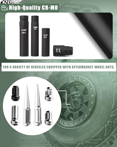 8-Piece Spline Socket Set for 5/6/7/12 Aftermarket Spline, Hex & Spike Lug Nuts, CR-V Steel SAE& Metric Wheel Lock Key Set, Portable Lug Nut Removal Tool Kit - size: Multi-Spline Socket Set