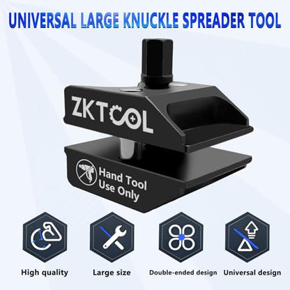 ZKTOOL 2.4" New Large Size Suspension Strut Split Hub Steering Knuckle Spreader Tool for VW, Audi, Ford, BMW, Shock Absorber Strut Remover Tool,Lower Arm Ball Joint Spliter.Double-Sided Reinforced - size: 2.4"