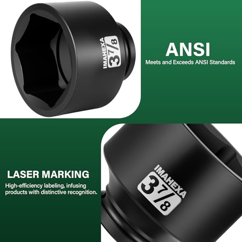 1" Drive Shallow Impact Socket,3-7/8 Inch SAE Jumbo Socket,CR-MO 6 Point for Easy Removal of Large Axle Nut（SAE) - size: 1 Inch Shallow 3-7/8", style: 1"Drive Shallow Impact Socket