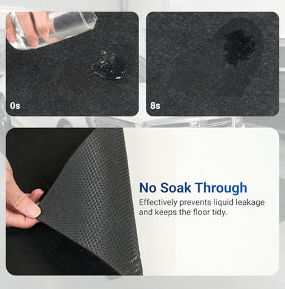 FLEXIMOUNTS 20x8 Ft Extra Large Garage Floor Mat - Waterproof Oil Absorbent Surface, Stay-in-Place Garage Flooring Roll for Under Car (Includes Double Sided Tape) - size: 20' x 8'