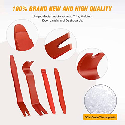 GOOACC 5 PCS Nylon Auto Trim Removal Tool Kit No-Scratch Removal Tool Kit for Car Panel & Audio Dashboard Dismantle Red - color: Red, size: 5Pcs
