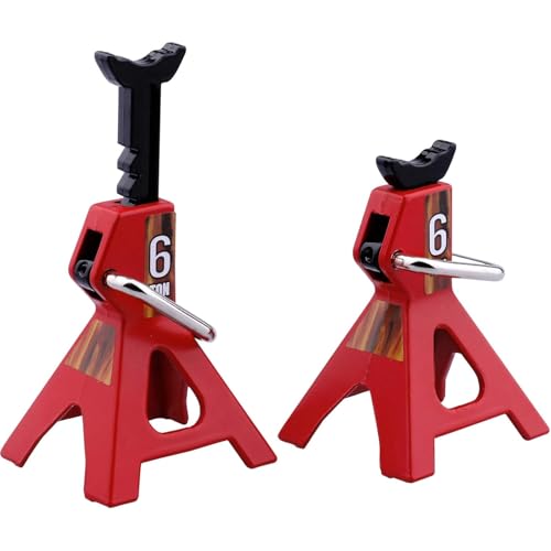 2-Pack RC Car Scale Jack Stands Metal 6 Ton Repairing Tool for 1/10 RC Crawler Truck TRX-4 Trx4 Axial SCX10 Wraith Gelande Tamiya CC01 RC4WD D90