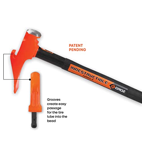 Groz 5 lb Tire Bead Breaker Hammer with 20-Inch Indestructible Spring Steel Handle, 3-in-1 Wedge Head for Passenger and Light Truck Tire Service, Rubber Anti-Vibration Grip (34750) - size: 5 lbs