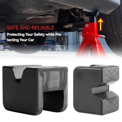 Universal Axle Car Jack Stand Pad Rubber Slotted Guard Support Block Lifting Lift Frame Rail Pinch Protector Anti-Slip Floor Cushion - size: 6Ton & 4Pcs