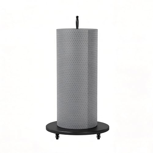 Rolling Absorbent Mat Roll Holder, Heavy Duty Metal Oil Absorbent Pads Holder, Universal Car Floor Mat Dispenser Rack On Wheels, Portable Oil Pad Dispenser for Workshop Garage Factory (Only Rack)